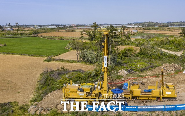 지난해 제주 신도리 관정개발 현장 모습. / 사진=농어촌공사 제공