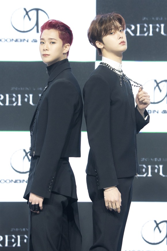 문빈&산하는 소리를 끄고 보더라도 음악이 들리는 듯 한 느낌이 날 것이라고 타이틀곡 WHO를 소개했다. /판타지오 제공