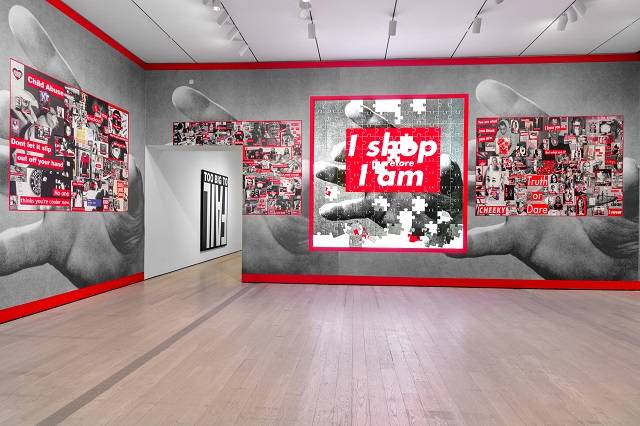 Installation photograph, Barbara Kruger: Thinking of  You . I Mean  Me . I Mean You., Los Angeles County Museum of Art, 2022, art © Barbara Kruger, photo © Museum Associates/LACMA