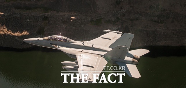 EA-18G 그라울러 전자전기가 비행하고 있다./보잉