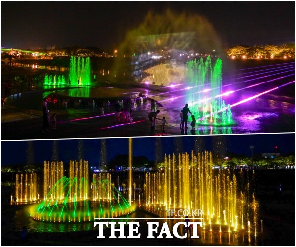 아름다운 남원 요천 고수부지를 활용, 설치된 요천 수경 음악분수가 이달부터 본격 개장했다. /남원시 제공