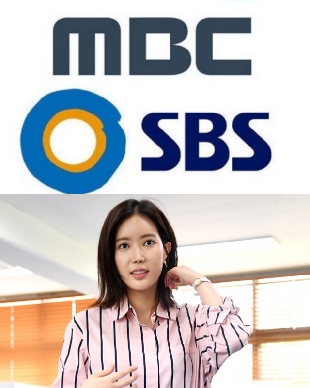 MBC와 SBS가 주연 배우 겹치기 방송 논란으로 팽팽하게 맞서고 있는 가운데, 해당 작품들의 주연인 배우 임수향 또한 본의 아니게 난처한 상황이 됐다. /각 방송사 로고, 더팩트 DB