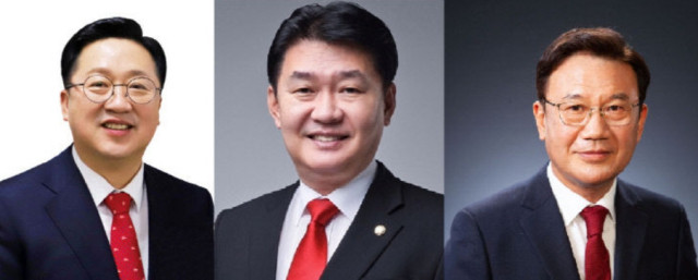 왼쪽부터 이장우, 정용기, 정상철 국민의힘 대전시장 경선 후보