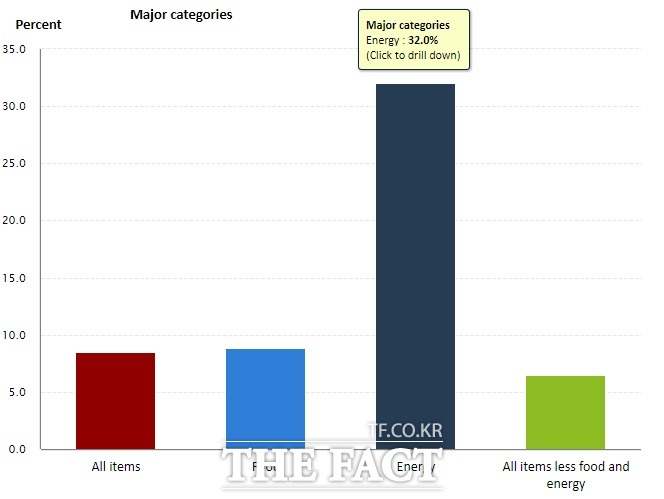 3월 미국 CPI 상승률 주요 내용. /미국 노동통계국