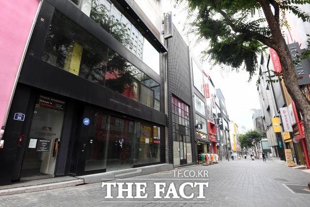서울 주요 상권에 자리 잡은 1층 점포의 임대료는 월 평균 348만 원으로 나타났다. 사진은 거리두기 당시 명동의 모습./남용희 기자
