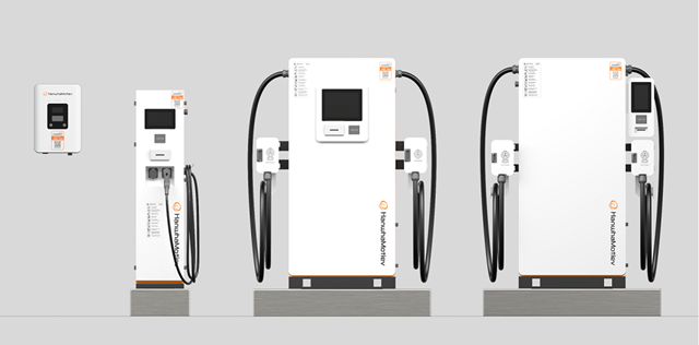 한화큐셀이 한화모티브라는 신규 브랜드를 출시하며 전기차 충전 사업을 시작한다. 사진은 한화모티브 전기차 충전기 디자인. /한화큐셀 제공