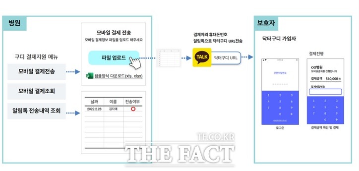 닥터구디와 구디페이를 이용한 병원비 결제 구조. /지앤넷