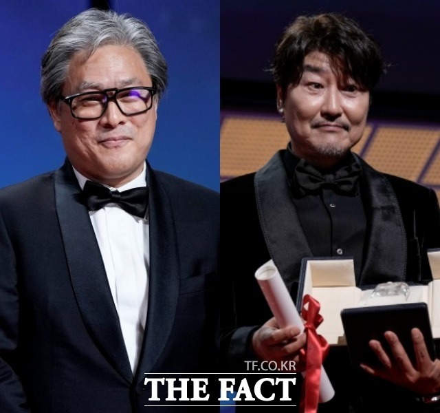 박찬욱 감독과 배우 송강호가 칸 영화제에서 수상했다는 소식에 CJ ENM이 30일 장 초반 강세다. /칸=AP.뉴시스