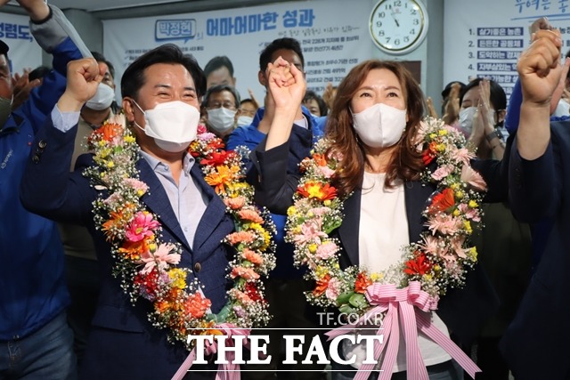 민주당 박정현 후보가 부여군수 재선에 성공했다. / 후보 캠프 제공