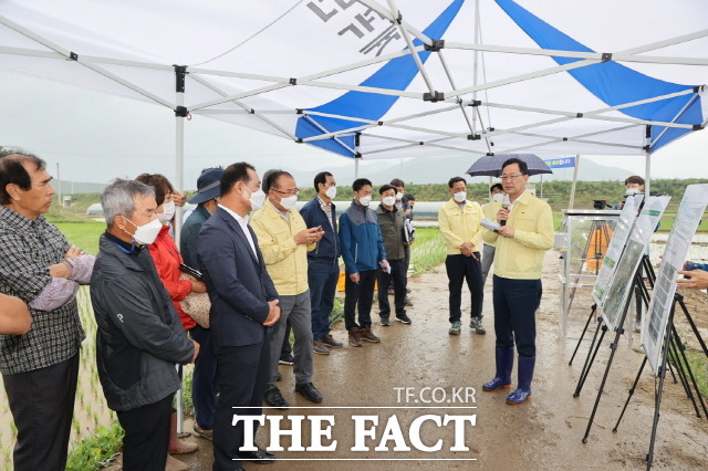 저탄소 벼논물관리 기술보급 시범사업 설명회/해남군청 제공