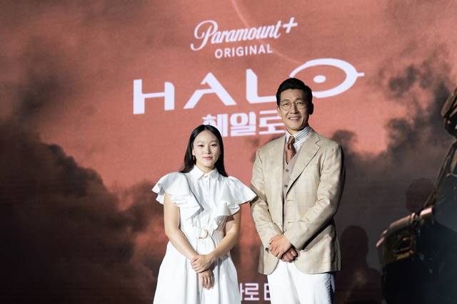 배우 하예린(왼쪽)과 공정환이 파라마운트+ 오리지널 헤일로로 전 세계 시청자들을 만난다. /티빙 제공