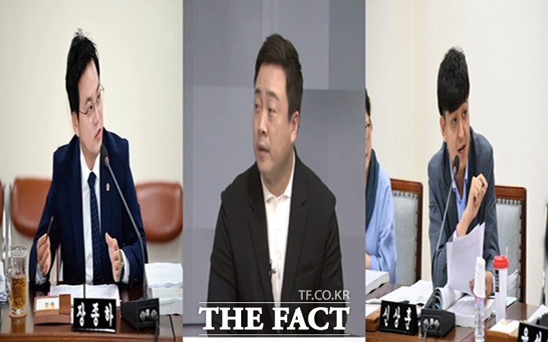 왼쪽부터 장종하 도의원, 이재환 전 대변인, 신상훈 도의원./경남=강보금 기자