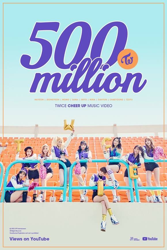 그룹 트와이스의 CHEER UP 뮤직비디오가 5억 뷰를 돌파했다. /JYP엔터테인먼트 제공