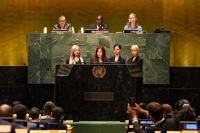  에스파, UN 연설…'2022 지속가능발전 고위급 포럼' 영어 스피치 