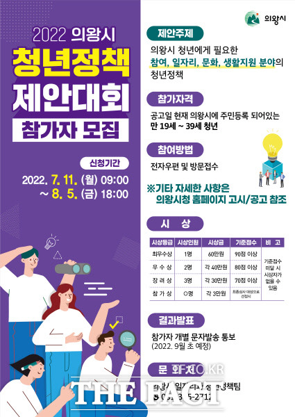 청년정책 제안대회 참가자 모집 포스터/의왕시 제공