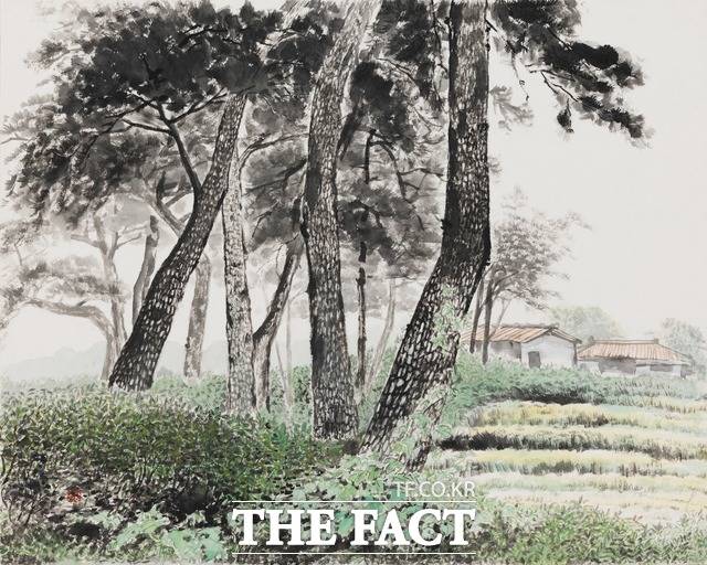 묵향림 정찬향 작가의 ‘소나무숲’ 수묵담채 / 곡성군 제공