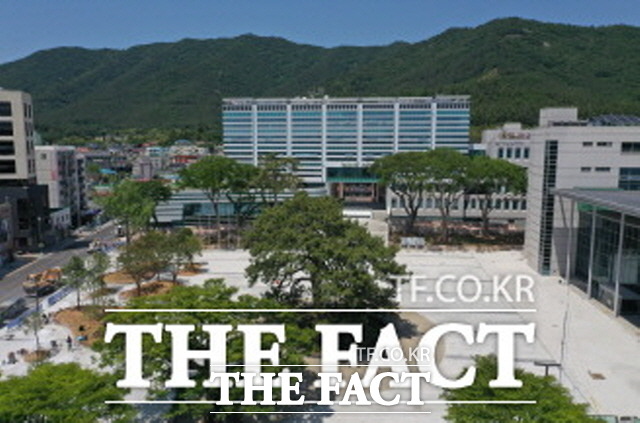 하늘에서 내려다 본 해납군 신 청사 전경/해남군 제공