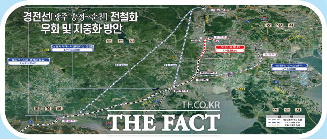 경전선 전절화 사업이 순천 도심을 관통하게 설계됨에 따라 순천시민의 반발이 커지고 있는 가운데 노관규 시장이 취임 이후 문제 구간에 대한 대안을 내놓고 관계당국 설득작업에 나서고 있다. /더팩트DB