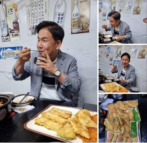 박강수 마포구청장이 폭우 속 먹방 사진을 올려 논란이 되자 사과문을 올렸다. /박강수 마포구청장 페이스북 캡처