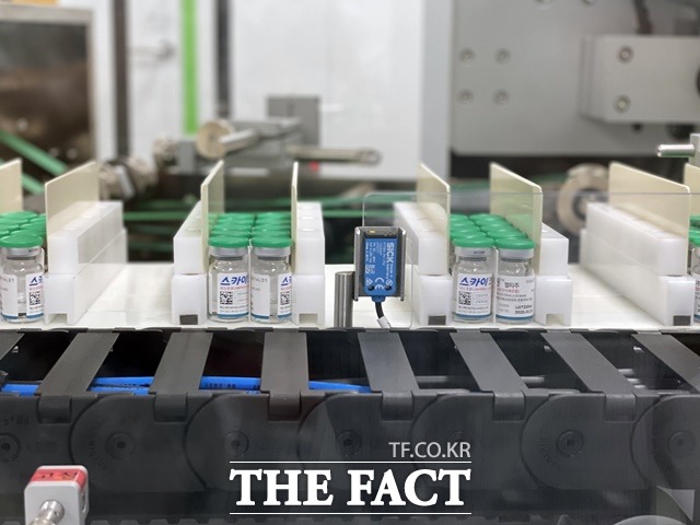 K바이오사이언스의 백신 생산 공장인 안동 L하우스에서 국내 1호 백신 스카이코비원의 생산이 이뤄지고 있다. /문수연 기자