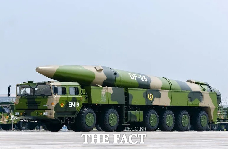 중국이 2016년 실전배치한 중거리탄도미사일 DF-26D./CSIS미사일쓰렛