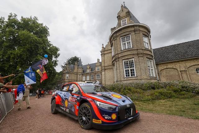 지난 18일부터 21일까지 벨기에 서부 이프르에서 열린 2022 WRC 9번째 대회에서 현대 월드랠리팀 i20 N Rally1 차량이 질주하고 있다. /현대자동차 제공