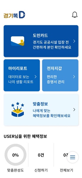 경기도가 마이데이터를 활용해 사용자에게 필요한 혜택과 지원사업을 알려주는 ‘경기똑D’ 서비스가 26일부터 확대 실시한다. 사진은 경기똑D 메인 이미지/ 경기도 제공