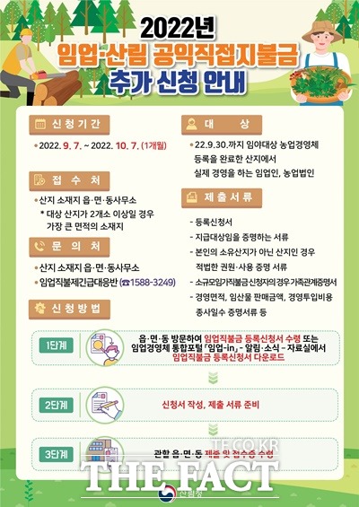 임업직불금 신청 안내 포스터 / 산림청 제공