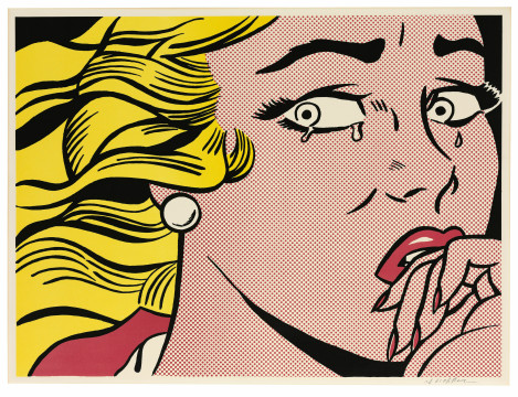 리히텐슈타인 작품. Roy Lichtenstein, Crying Girl, 1963, lithography, 45x60cm © Estate of Roy Lichtenstein / SACK Korea 2022