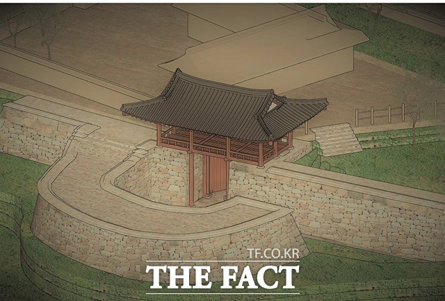 홍성군 결성읍성 정비사업의 최대 난제였던 ‘동문지 문루 건립’에 대한 현상변경 심의가 지난달 26일 충남도 문화재소위원회에서 통과됐다. / 홍성군 제공