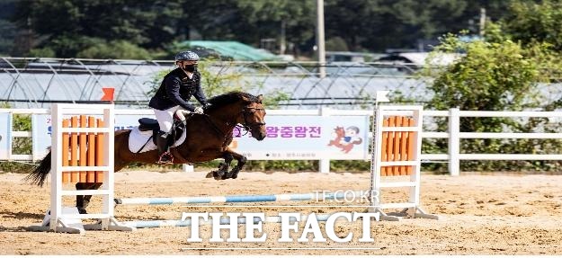 경기도지사배 유소년 승마한마당 행사 중 장애물 경기 모습. /경기도 제공