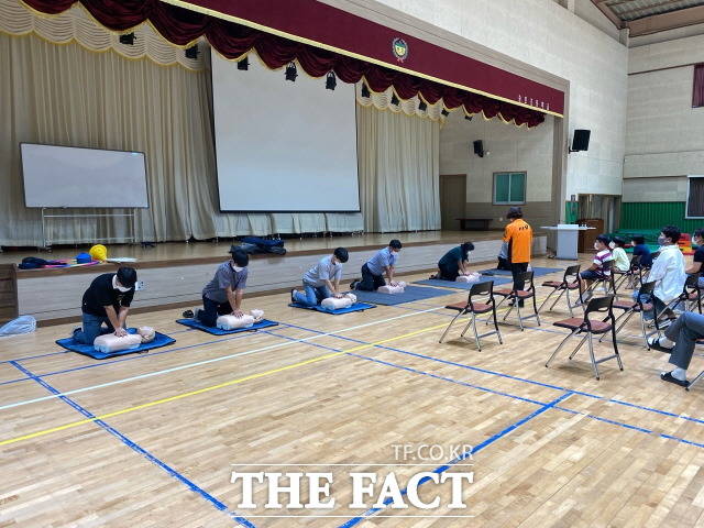 응급처치 교육 사진/해남소방서 제공