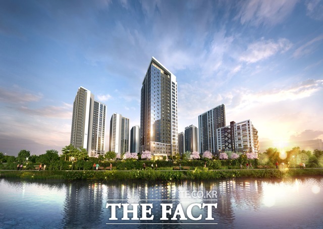 충청남도개발공사와 DL이앤씨 컨소시엄은 내달 ‘e편한세상 탕정 퍼스트드림’을 분양할 예정이다. 사진은 e편한세상 탕정 퍼스트드림 투시도. /DL이앤씨 제공