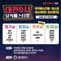  대전시 7~10일 '0시 뮤직페스티벌' 개최