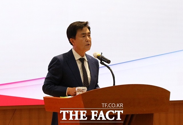 김태흠 충남지사가 취임 100일 기자회견을 하고 있다. / 내포 = 김아영 기자