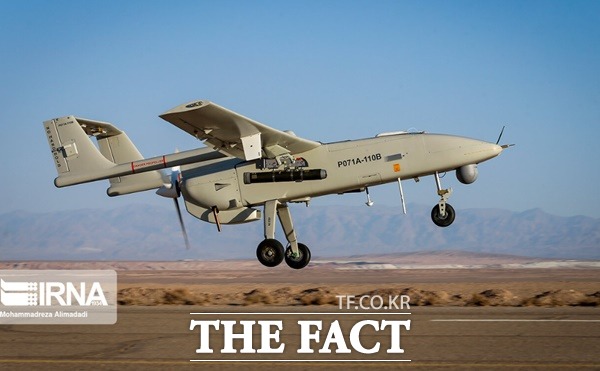 공대지 유도탄을 단 모하제르-6 드론이 이륙하고 있다./우크라이나뉴스 트위터