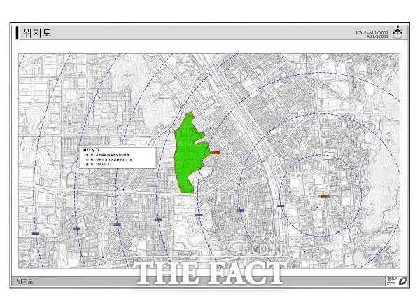 운천근린공원 위치도. /청주시.