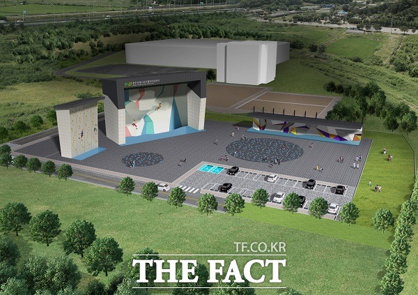 충북 청주시는 청원구 내수읍 내수리 일원에 건립 중인 인공암벽장 조성사업을 순조롭게 추진 중이라고 21일 밝혔다. /청주시.