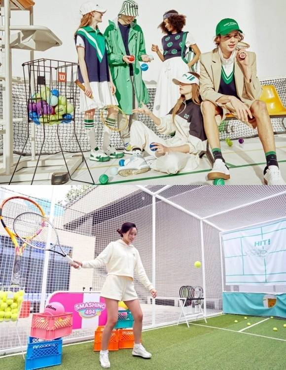 최근 패션업계를 비롯한 유통업계에서는 국내 테니스 시장에 공을 들이고 있다. /(위쪽부터) 코오롱FnC·갤러리아 백화점 제공