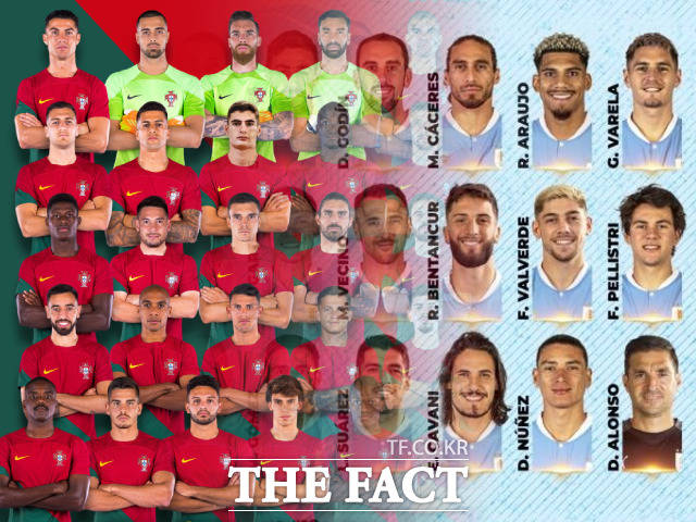 포르투갈과 우루과이의 카타르월드컵 최종 명단이 발표됐다. /포르투갈·우루과이 축구 국가대표팀 트위터
