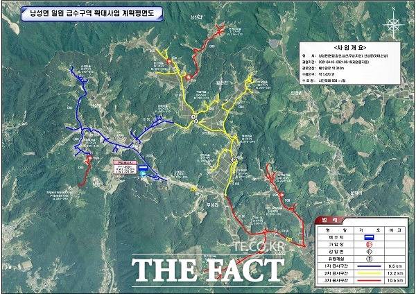 낭성면 급수구역 확대사업 계획도. /청주시.
