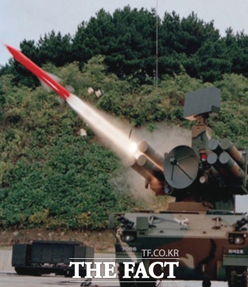 프랑스 크로탈을 기반으로 한 한국 육군의 단거리 지대공 미사일 천마. /국방과학연구원
