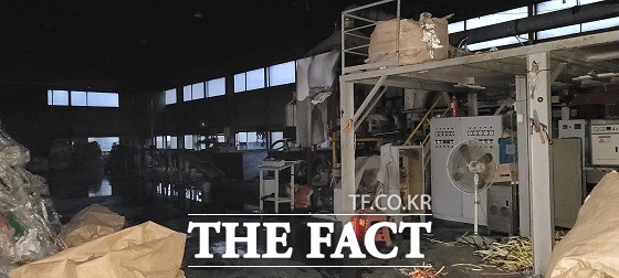 영천시 북안면 합성수지 재활용 공장 화재 현장/영천소방서 제공