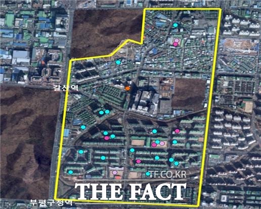 5일 추가 지정된 부평구내 미세먼지관리지역/사진 인천시 제공