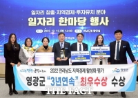  영광군, 지역경제 활성화 평가 3년 연속 '최우수상' 수상
