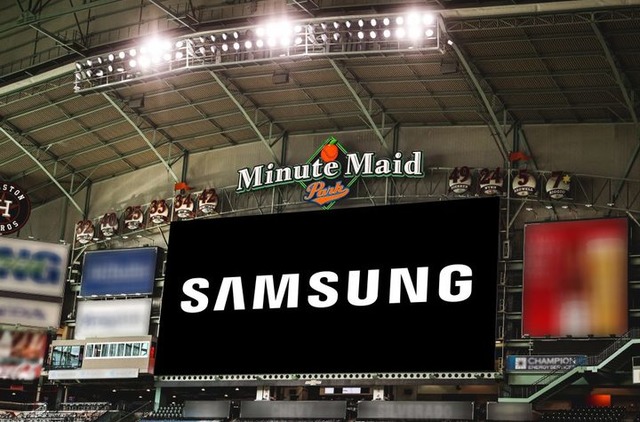 삼성전자가 미국 MLB 휴스턴 애스트로스 홈구장 미닛메이드 파크에 농구장 1.5배 크기의 주 전광판 등 디스플레이를 설치한다. /삼성전자 제공