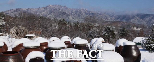 월출산 설경/강진군 제공