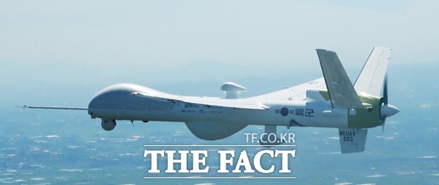 방산업체 KAI가 개발 중인 차기 군단급 무인기가 비행하고 있다./KAI