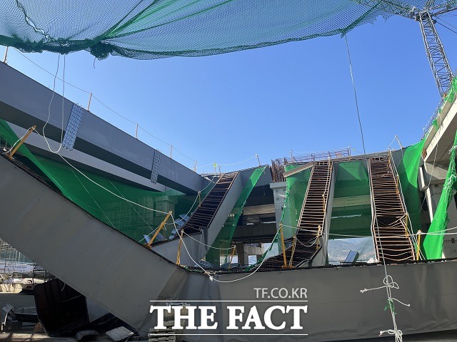 양산 물류센터 신축건설 붕괴 현장./경남소방본부 제공