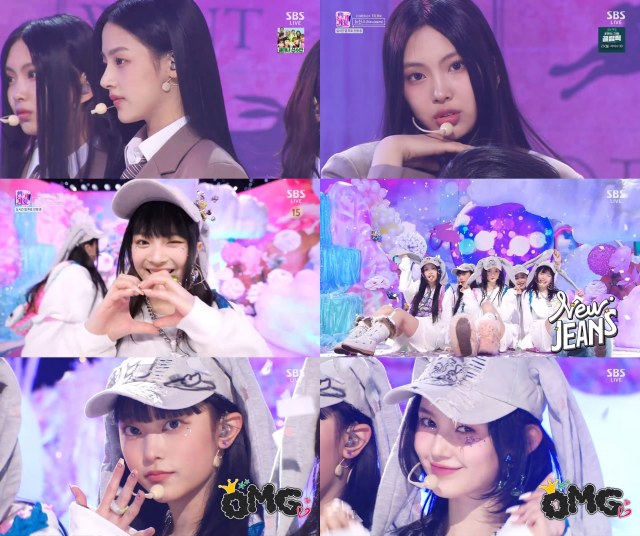 그룹 뉴진스가 SBS 인기가요에서 2주 연속 1위를 차지했다. /SBS 방송화면 캡처
